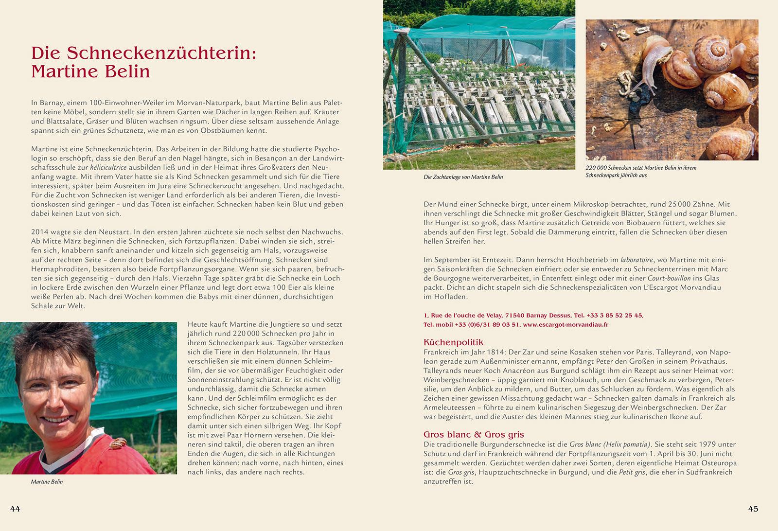 Burgund-Reisekochbuch: Schneckenzüchterin